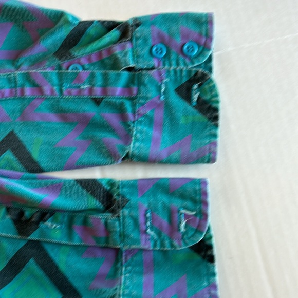 Vintage Wrangler L/S Aztec  Brushpopper Western  Cowboy Shirt. Size 16 1/2 x 35 - Picture 9 of 9